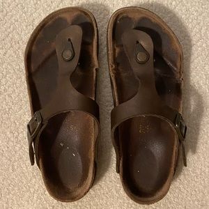 Brown Leather Birkenstock Gizeh